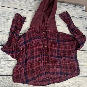 American Eagle size medium button down crop hoodie